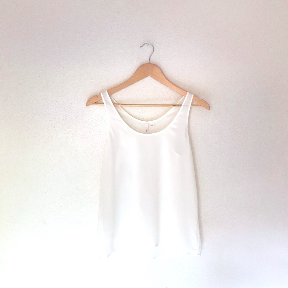 Frenchi White Dress Tank Top - XS